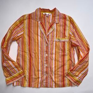 Victorias Secret Button Down Nightshirt Sleepwear Womens size S colorful stripes